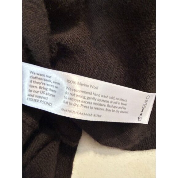 Eileen Fisher Brown Merino Wool Long Sleeve V-Neck Sweater Dress Small - Picture 5 of 5